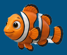 Runtime-size fish shown on a blue diagnostic background
