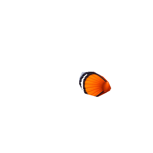 Isolated orange pectoral fin on a transparent registration canvas