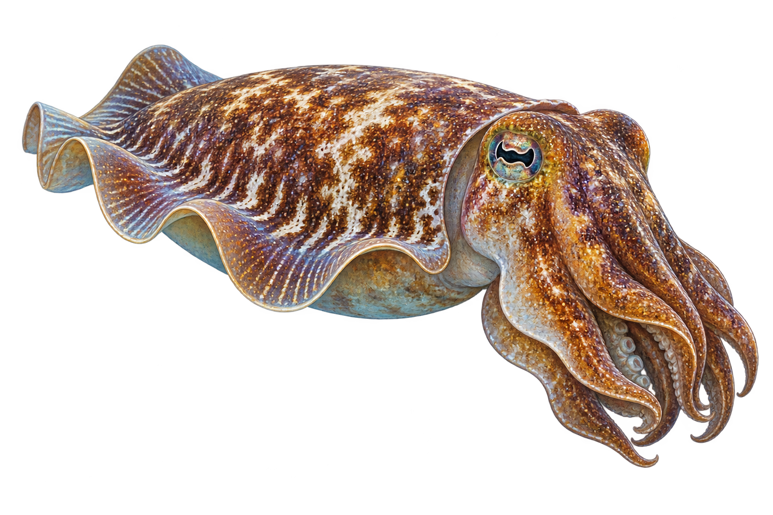 Realistic broadclub cuttlefish sticker