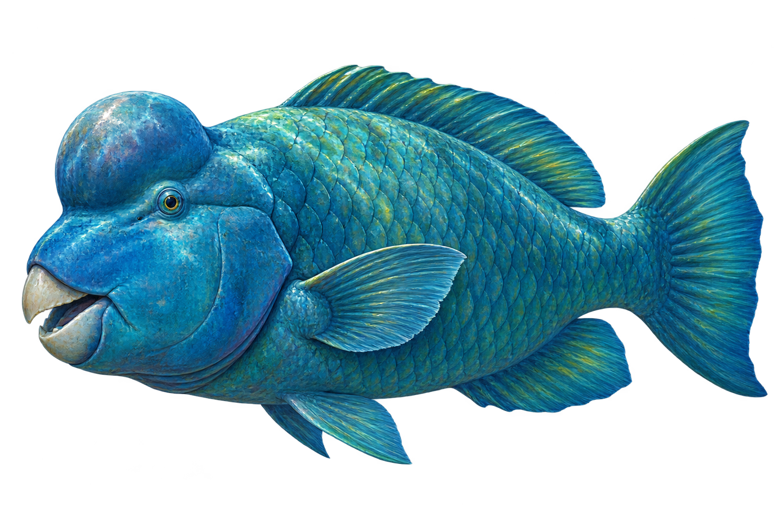 Realistic bumphead parrotfish sticker