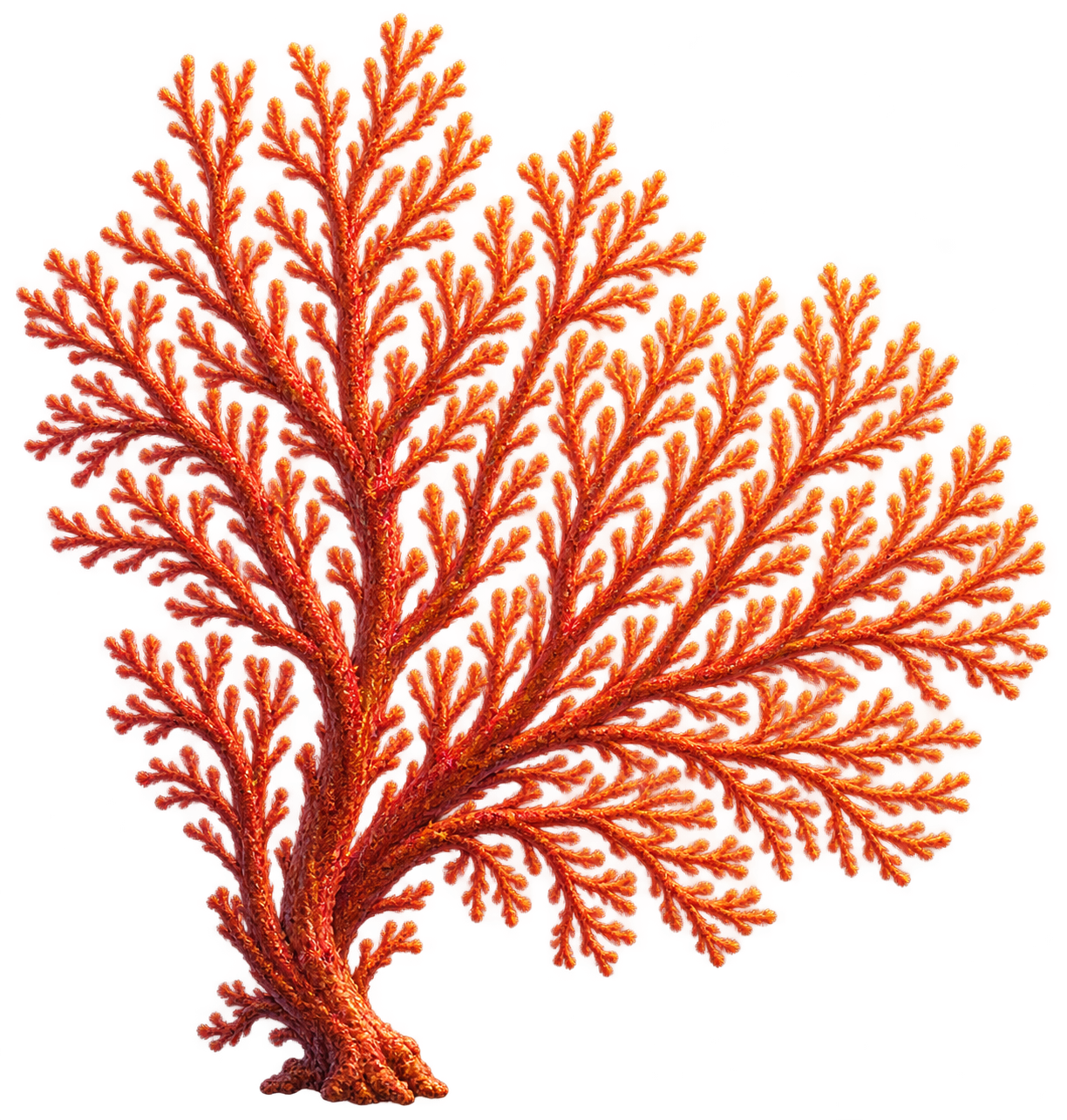 Realistic orange sea fan sticker