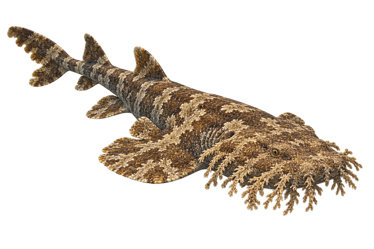Optimized realistic wobbegong sticker