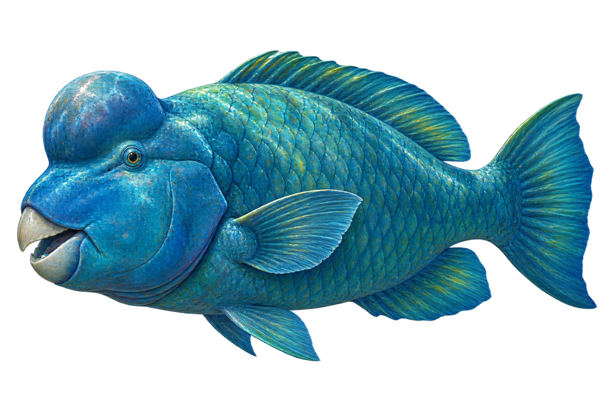 Optimized realistic bumphead parrotfish sticker