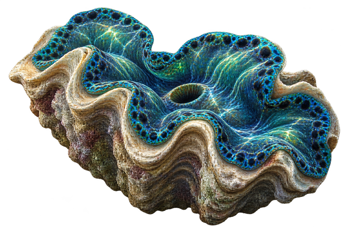 Optimized realistic giant clam sticker