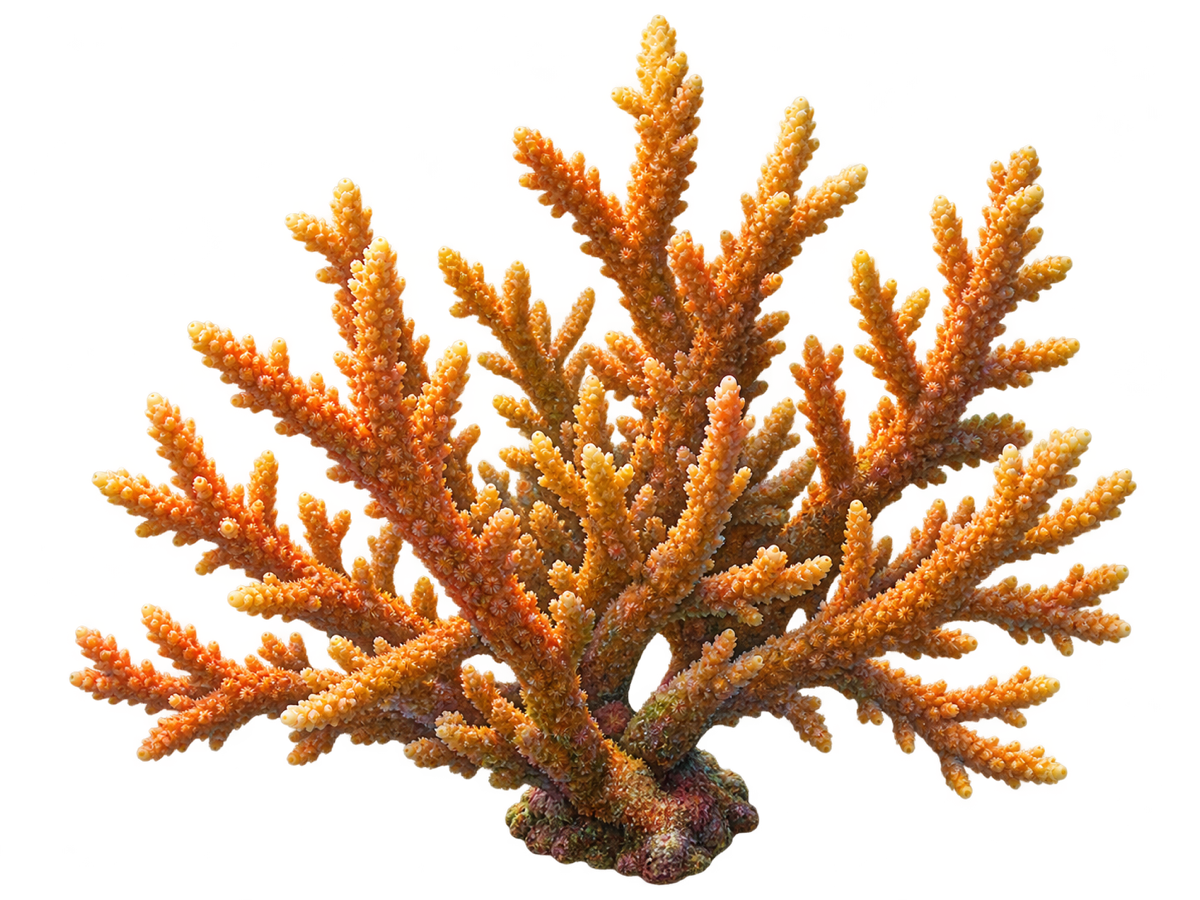 Optimized realistic staghorn coral sticker