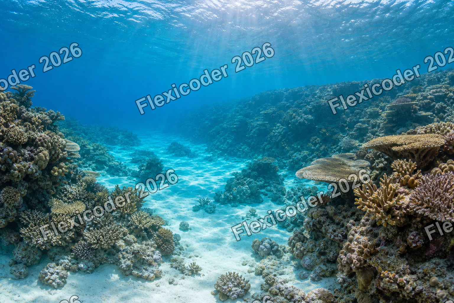 Wide underwater reef poster background for the Great Barrier Reef collection