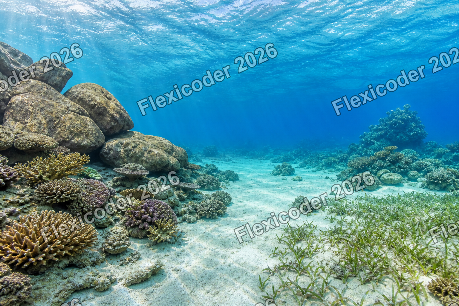 Wide underwater reef poster background for the Indian Ocean collection