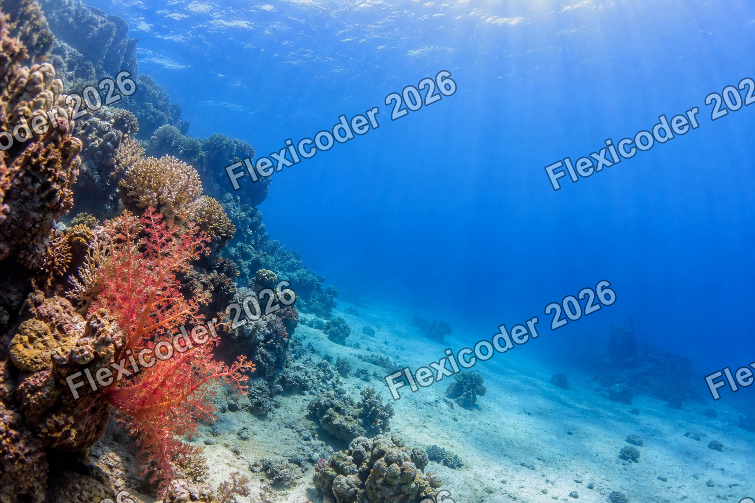 Wide underwater reef poster background for the Red Sea collection