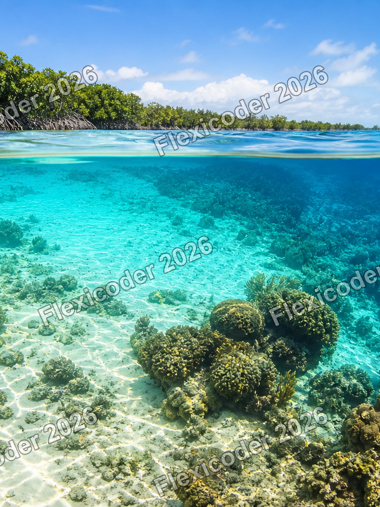 Portrait underwater reef poster background for the Mesoamerican Barrier Reef collection