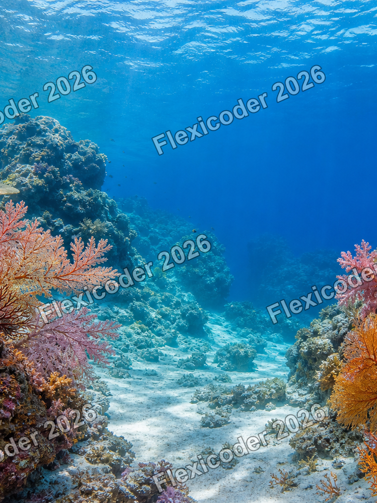 Portrait underwater reef poster background for the Pacific Islands collection