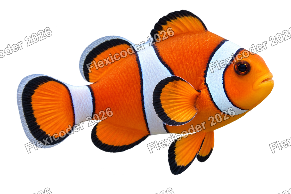 Transparent production sticker artwork of Clownfish for the Great Barrier Reef collection