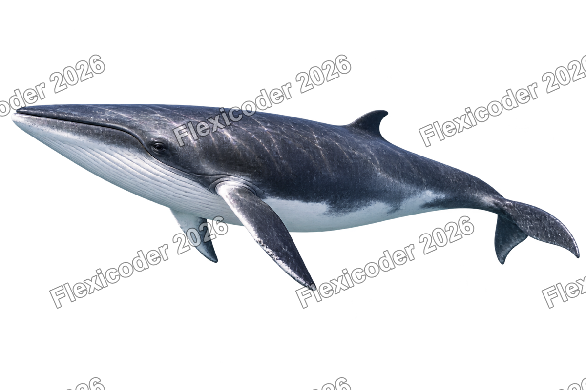 Transparent production sticker artwork of Dwarf Minke Whale for the Great Barrier Reef collection