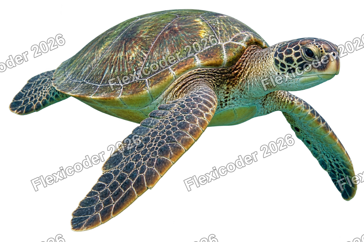 Transparent production sticker artwork of Green Turtle for the Great Barrier Reef collection