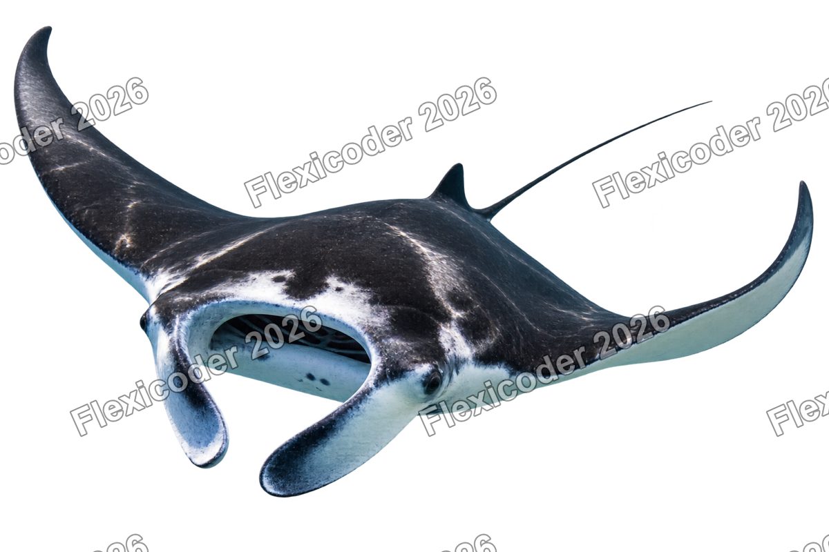 Transparent production sticker artwork of Manta Ray for the Great Barrier Reef collection