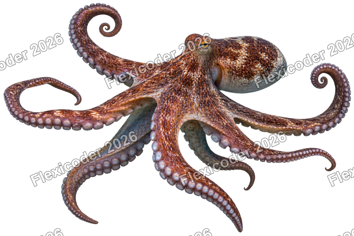 Transparent production sticker artwork of Octopus for the Great Barrier Reef collection