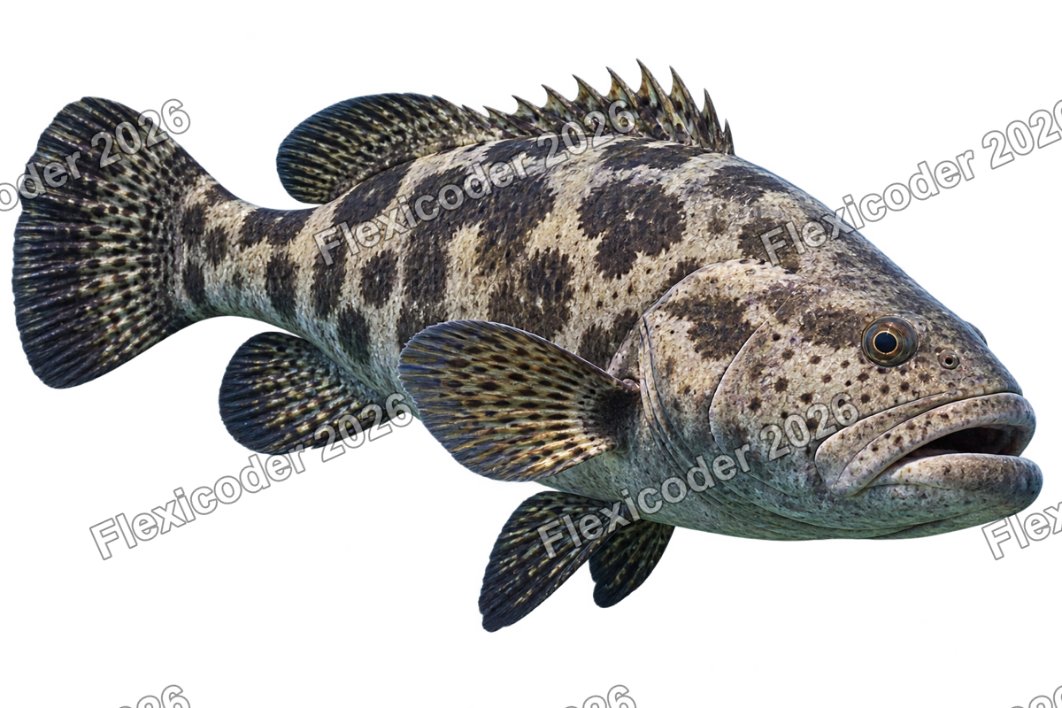 Transparent production sticker artwork of Potato Cod for the Great Barrier Reef collection