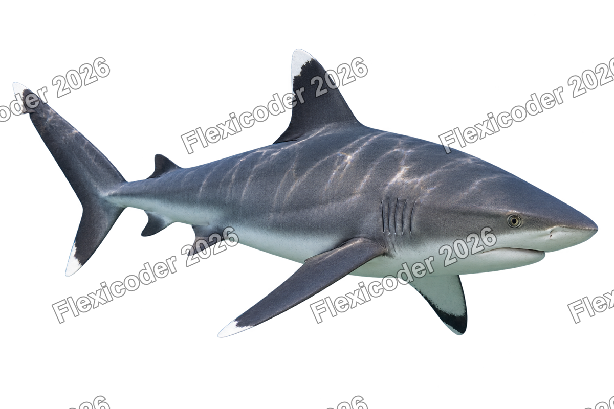 Transparent production sticker artwork of Silvertip Shark for the Great Barrier Reef collection