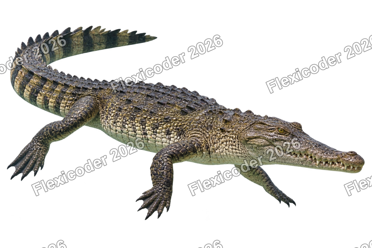 Transparent production sticker artwork of American Crocodile for the Caribbean collection