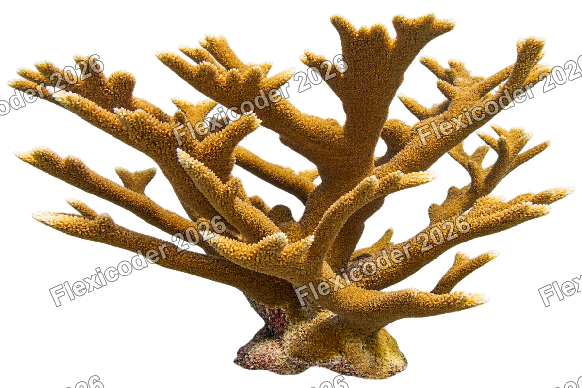 Transparent production sticker artwork of Elkhorn Coral for the Caribbean collection