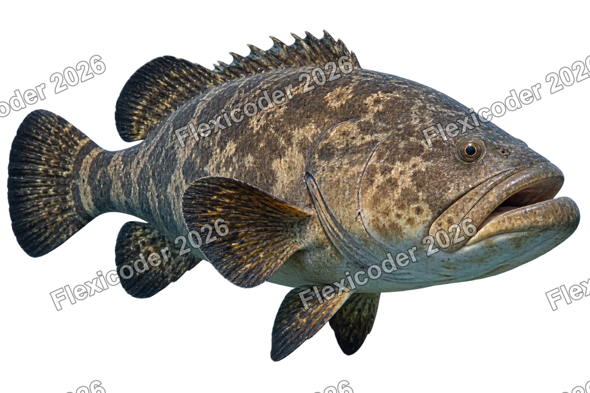 Transparent production sticker artwork of Goliath Grouper for the Caribbean collection