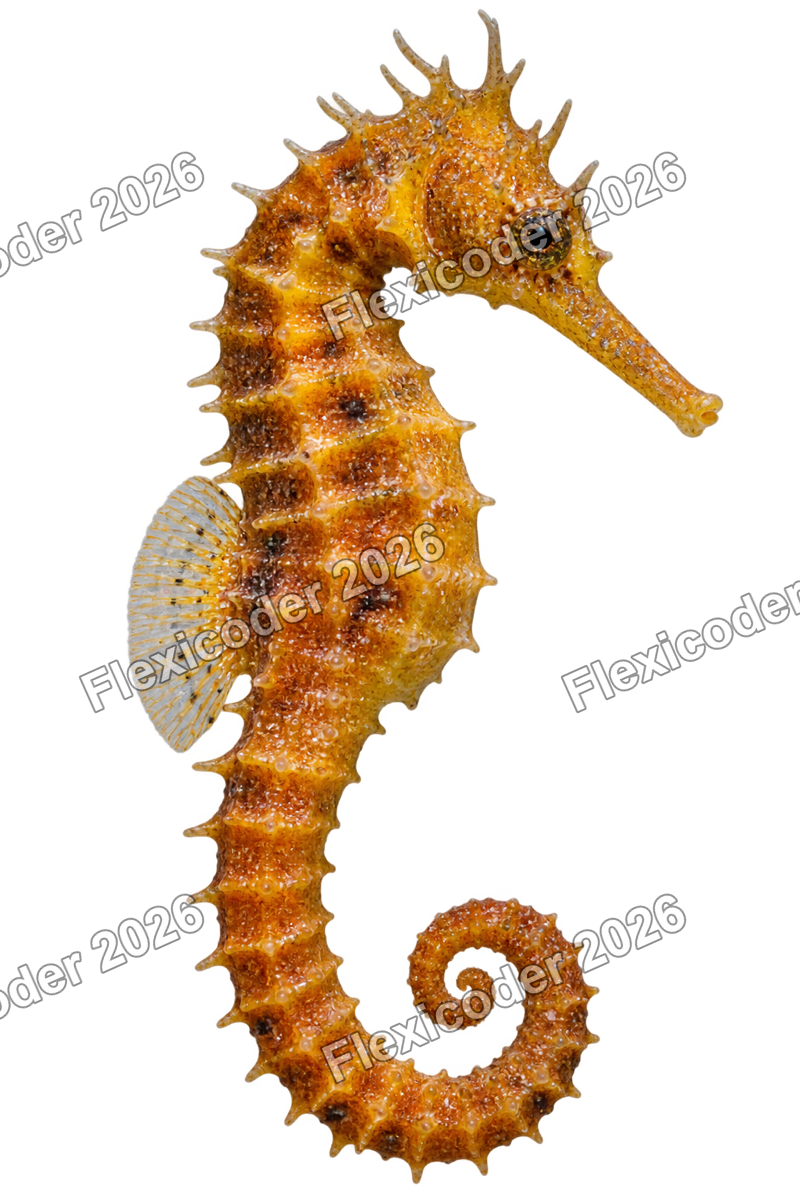 Transparent production sticker artwork of Longsnout Seahorse for the Caribbean collection