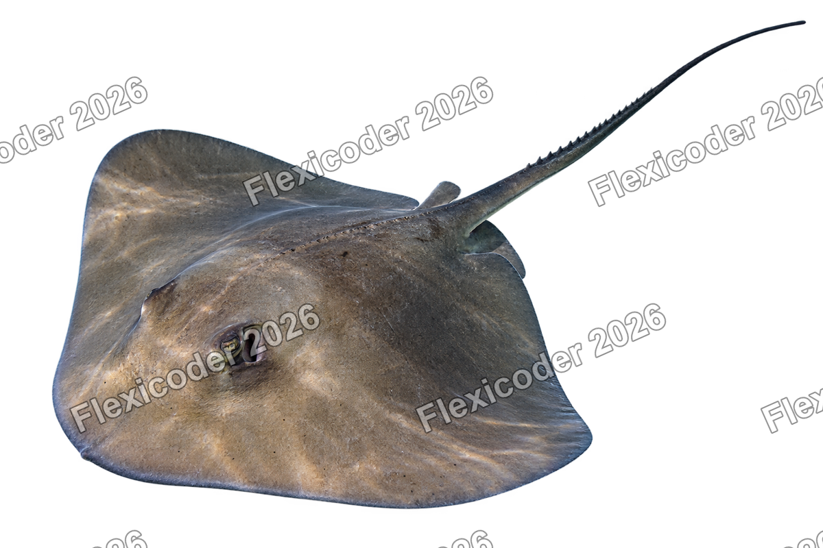 Transparent production sticker artwork of Southern Stingray for the Caribbean collection