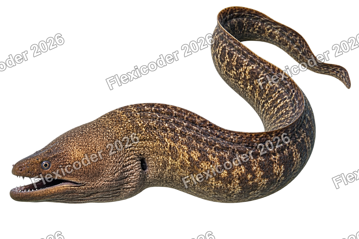 Transparent production sticker artwork of Giant Moray for the Red Sea collection