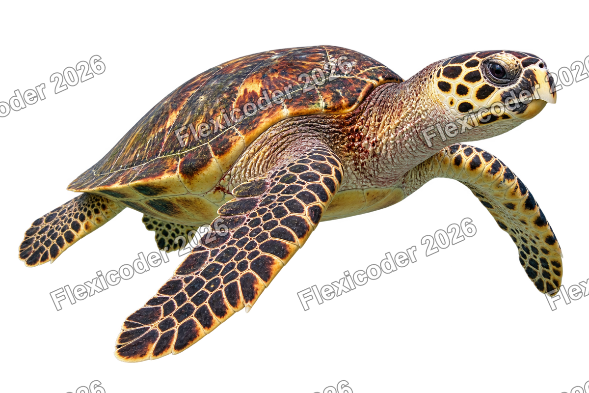 Transparent production sticker artwork of Hawksbill Turtle for the Red Sea collection