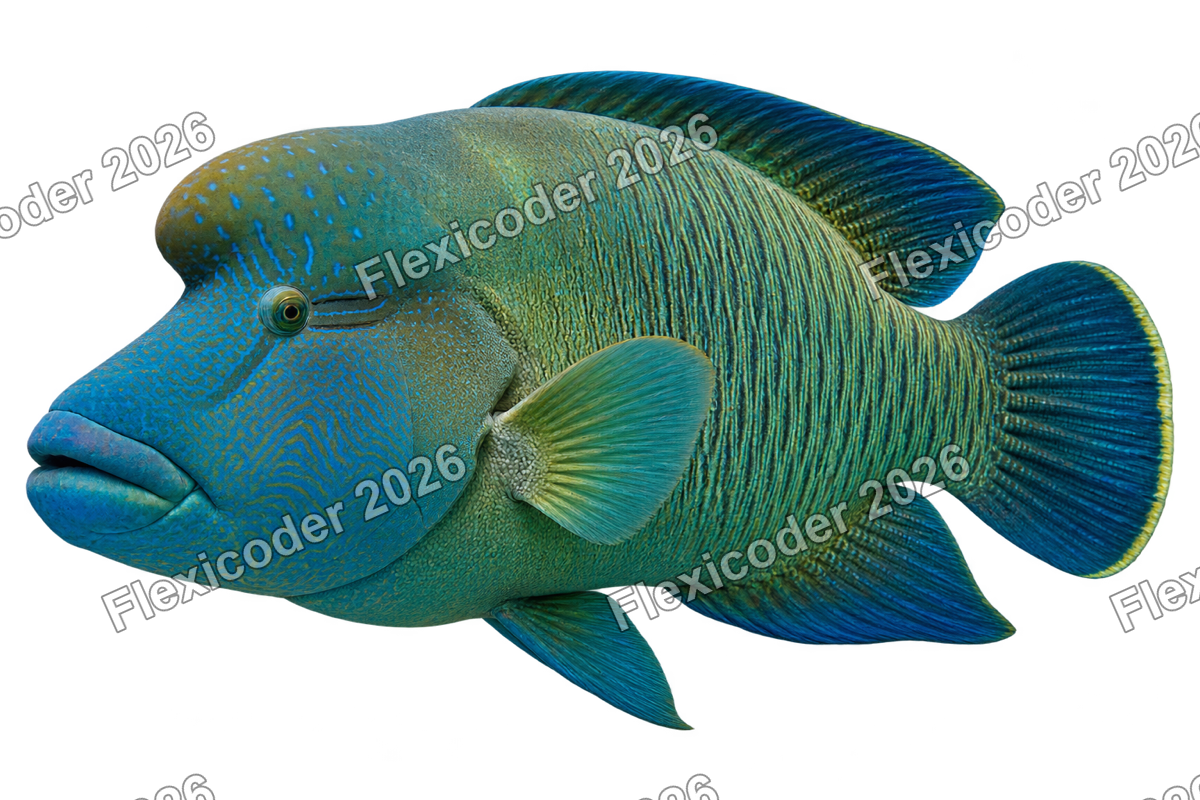 Transparent production sticker artwork of Napoleon Wrasse for the Red Sea collection