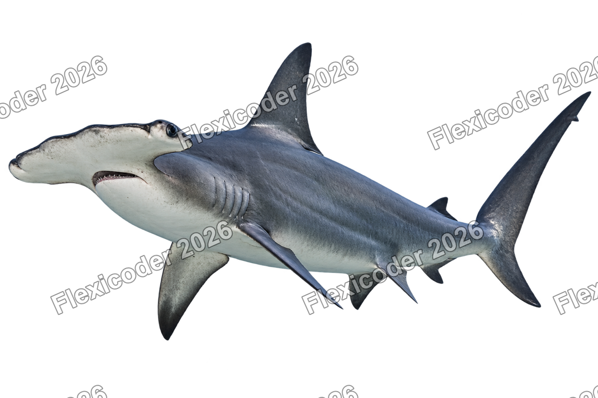 Transparent production sticker artwork of Scalloped Hammerhead for the Red Sea collection