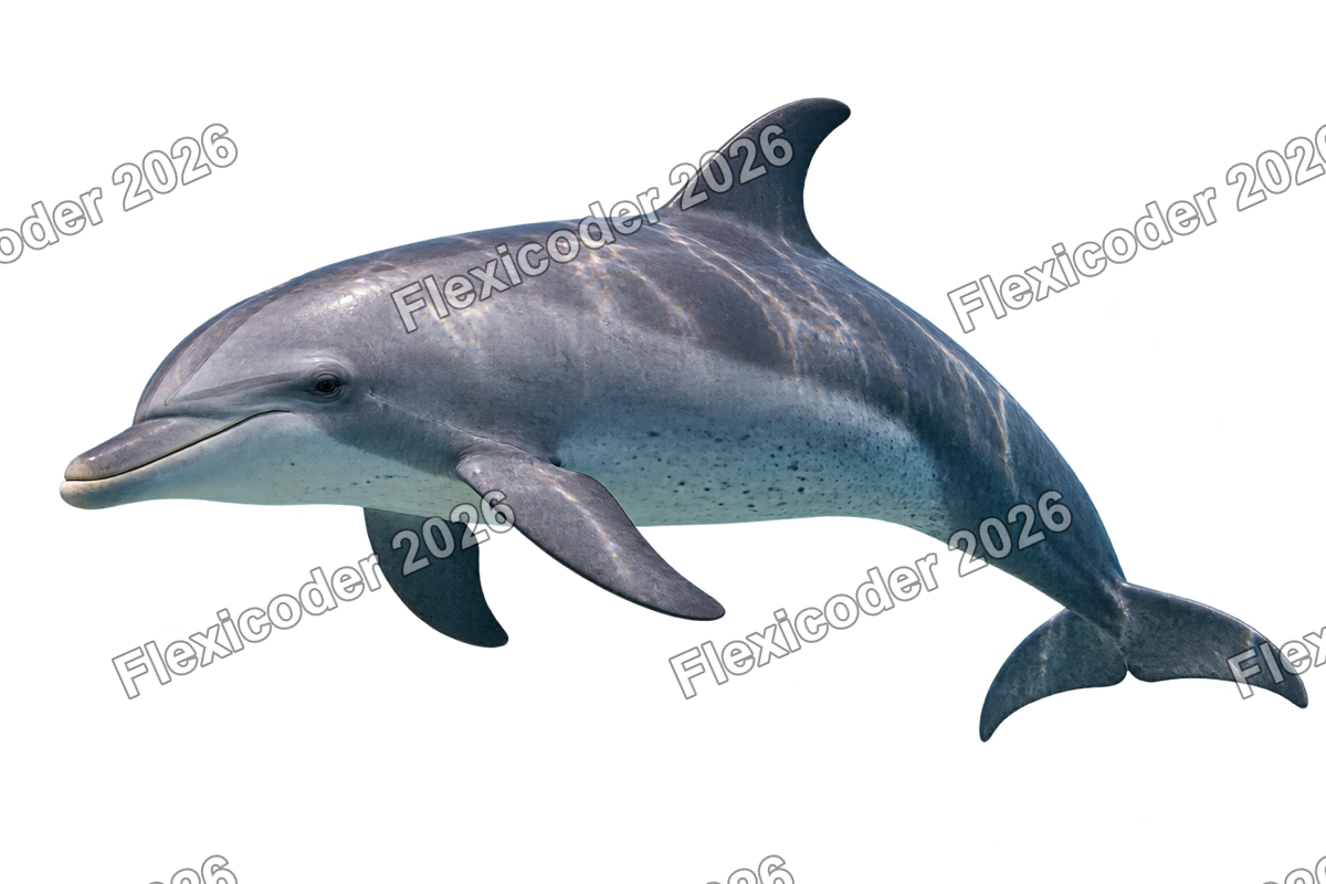 Transparent production sticker artwork of Bottlenose Dolphin for the Indian Ocean collection