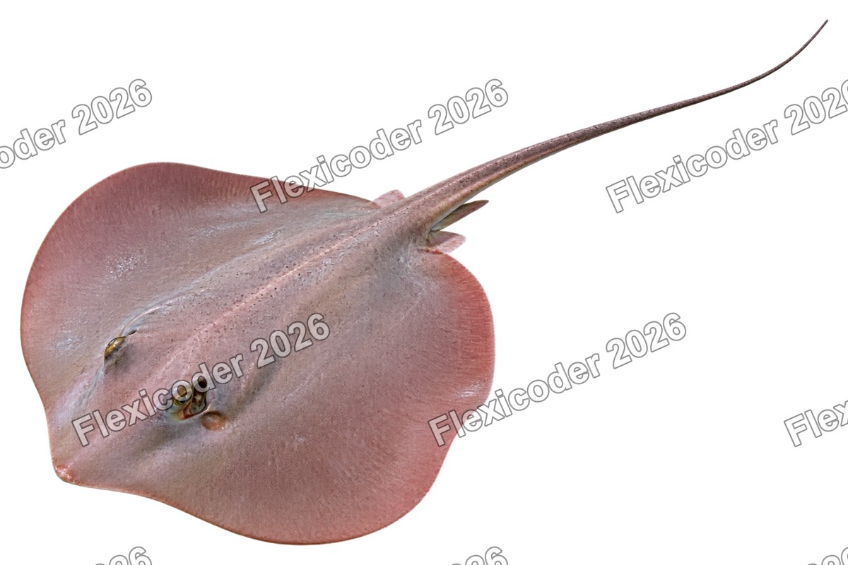 Transparent production sticker artwork of Pink Whipray for the Indian Ocean collection