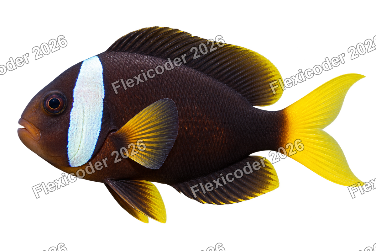 Transparent production sticker artwork of Seychelles Anemonefish for the Indian Ocean collection