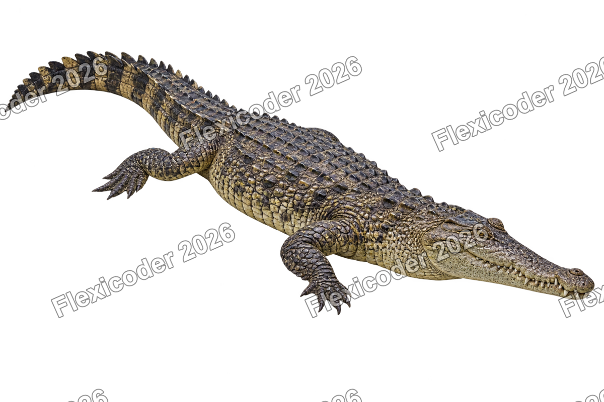 Transparent production sticker artwork of American Crocodile for the Mesoamerican Barrier Reef collection