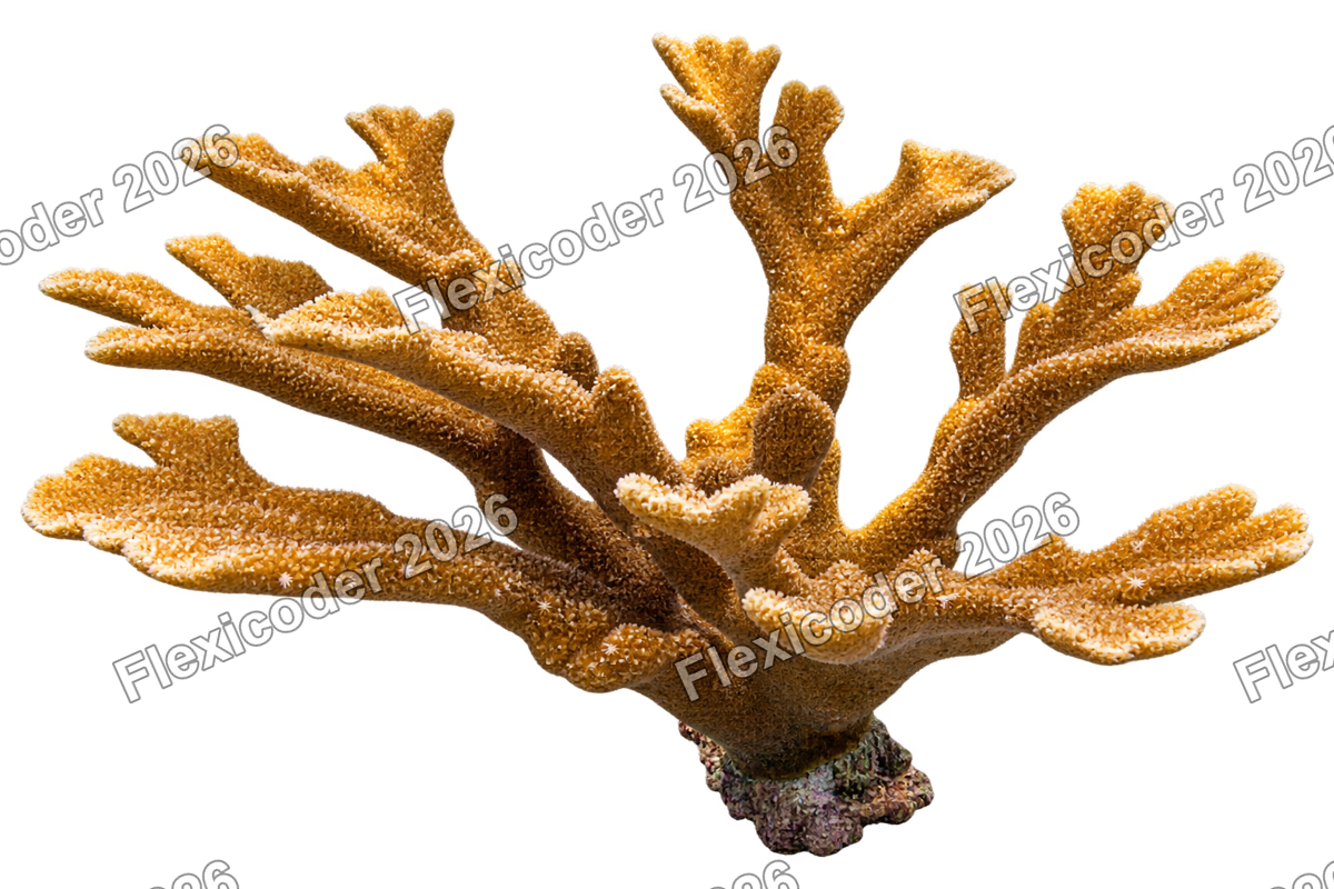 Transparent production sticker artwork of Elkhorn Coral for the Mesoamerican Barrier Reef collection