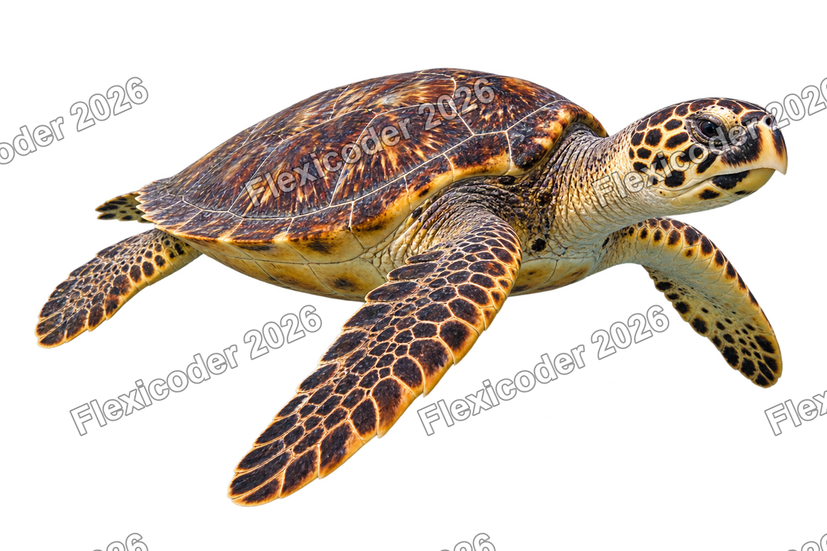 Transparent production sticker artwork of Hawksbill Turtle for the Mesoamerican Barrier Reef collection