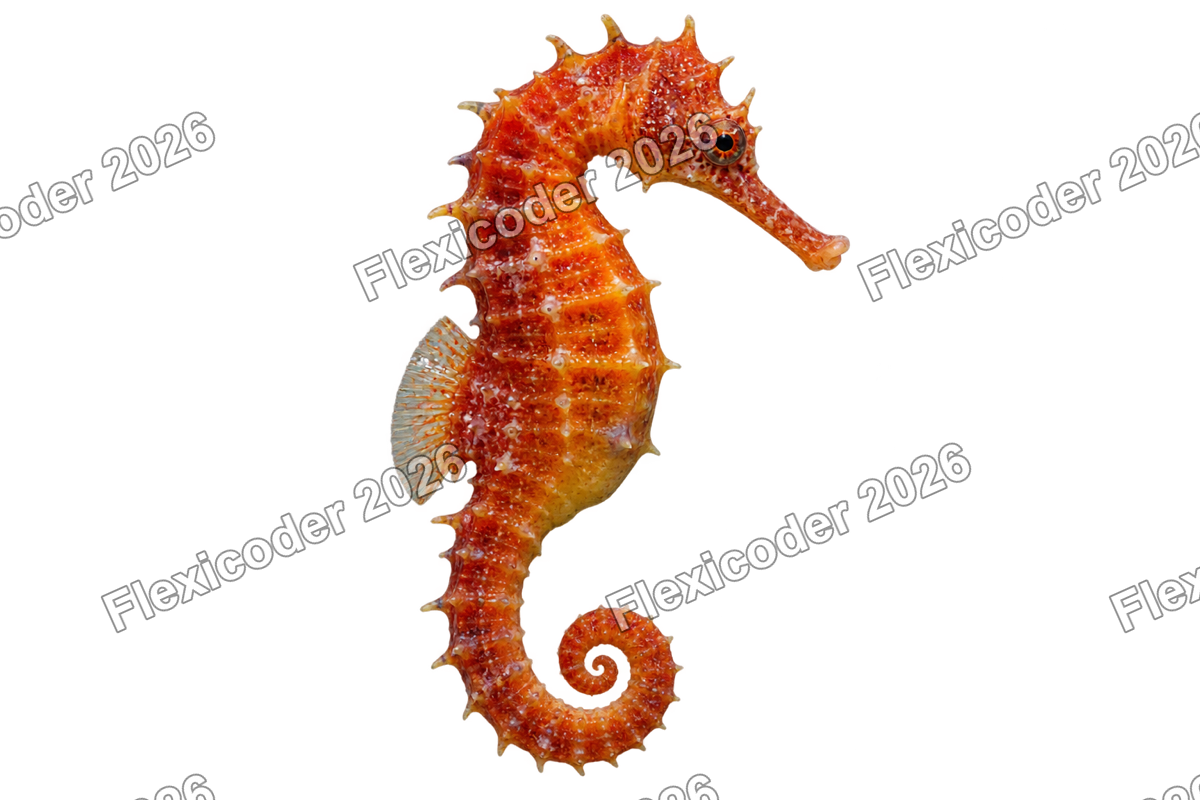 Transparent production sticker artwork of Longsnout Seahorse for the Mesoamerican Barrier Reef collection