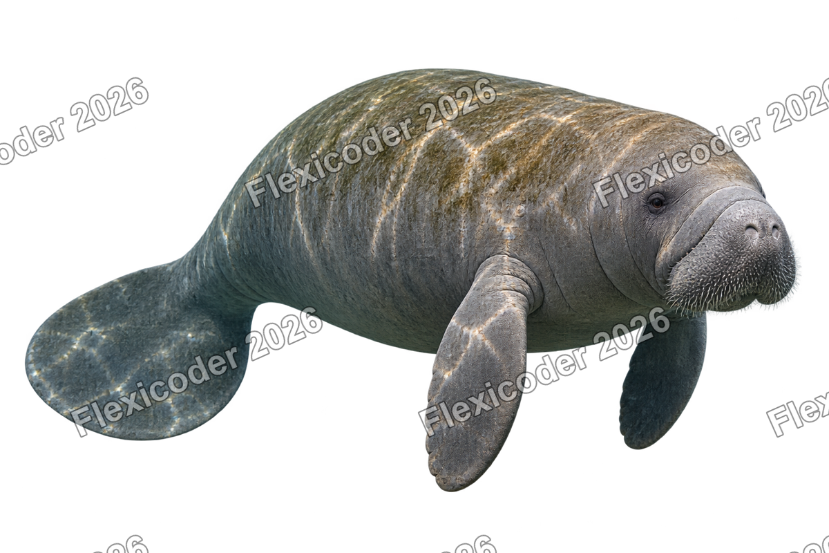 Transparent production sticker artwork of Manatee for the Mesoamerican Barrier Reef collection