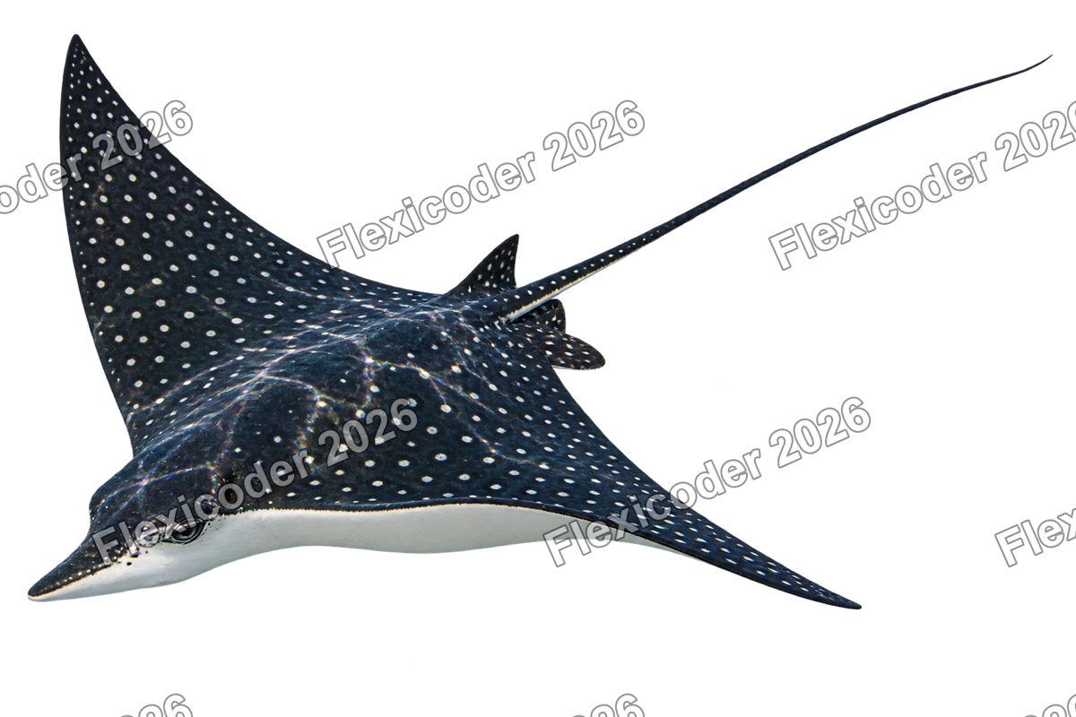 Transparent production sticker artwork of Spotted Eagle Ray for the Mesoamerican Barrier Reef collection