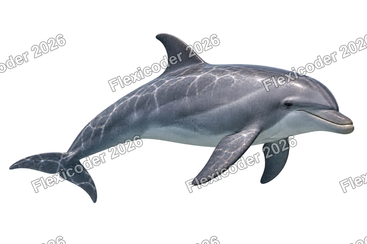Transparent production sticker artwork of Bottlenose Dolphin for the Pacific Islands collection