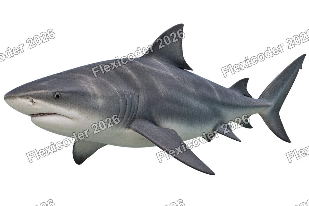 Transparent production sticker artwork of Bull Shark for the Pacific Islands collection