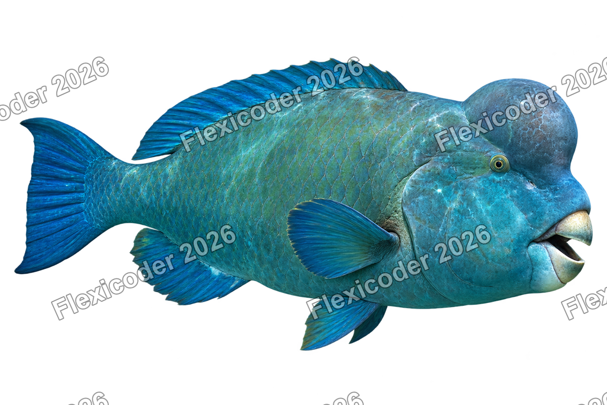 Transparent production sticker artwork of Bumphead Parrotfish for the Pacific Islands collection