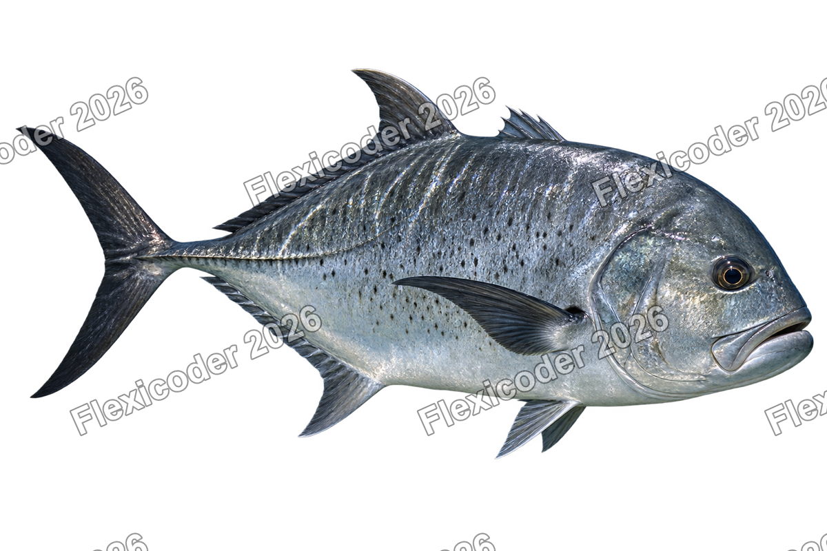 Transparent production sticker artwork of Giant Trevally for the Pacific Islands collection