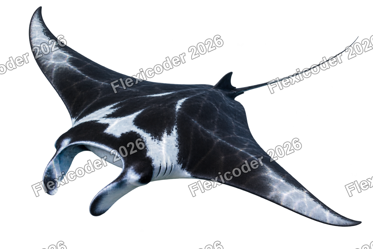 Transparent production sticker artwork of Reef Manta for the Pacific Islands collection