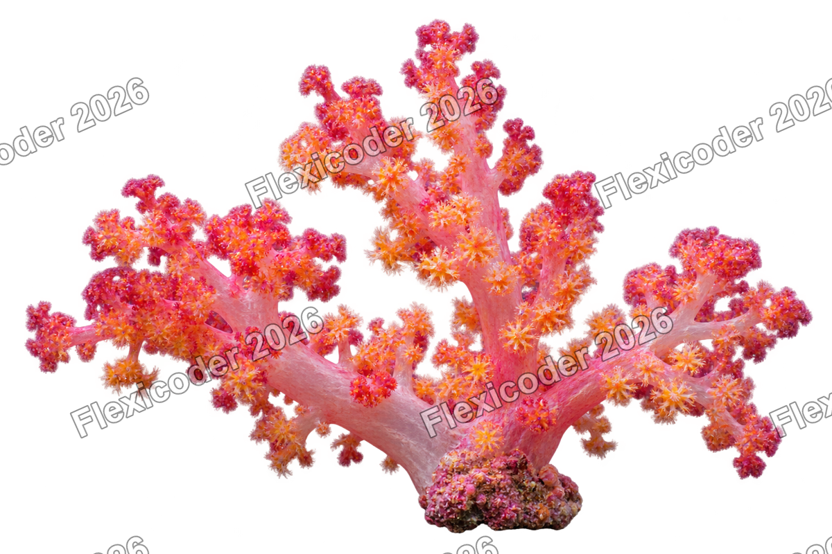 Transparent production sticker artwork of Soft Coral for the Pacific Islands collection