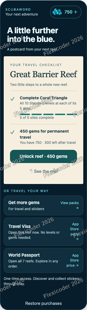 Travel postcard at narrow phone width