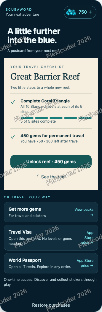 Travel postcard at standard phone width