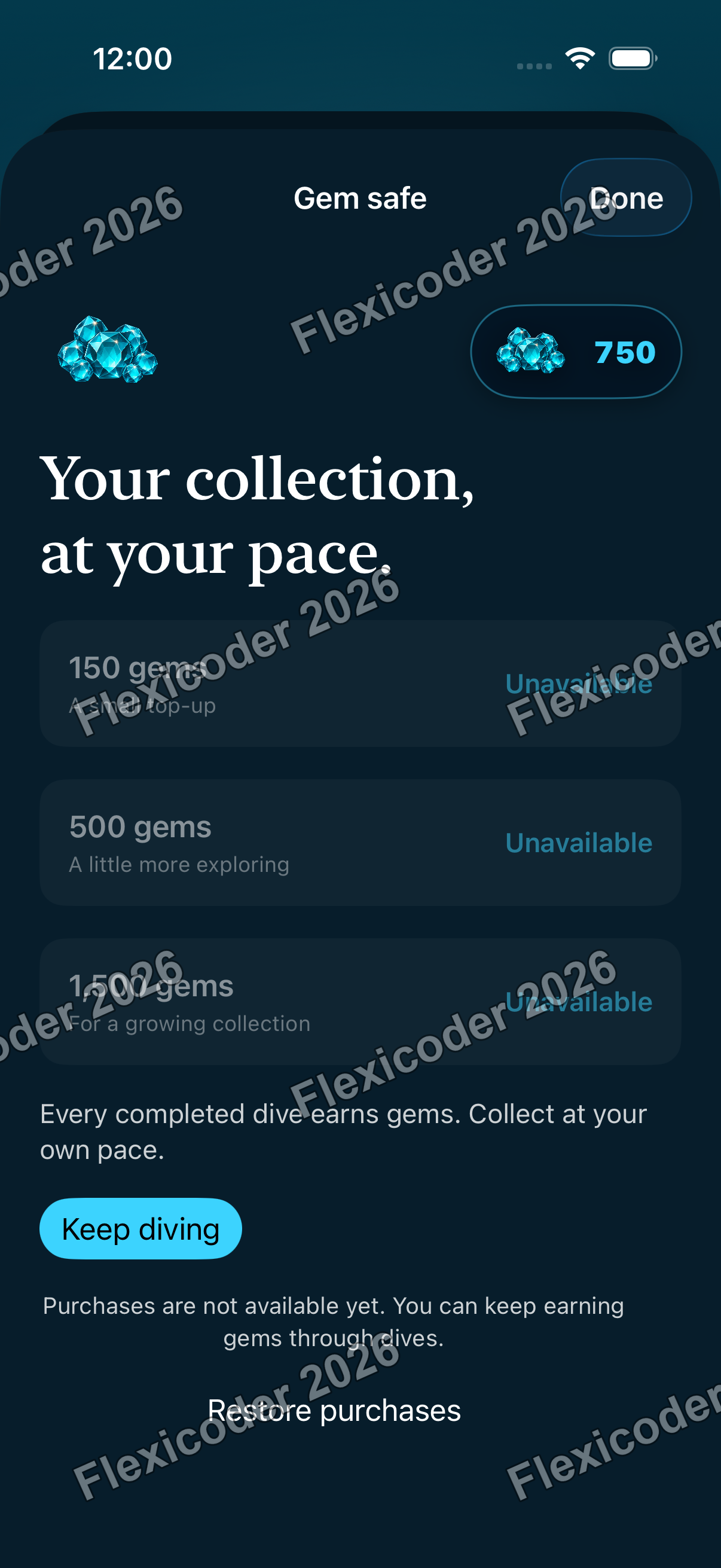 Native gem safe screen