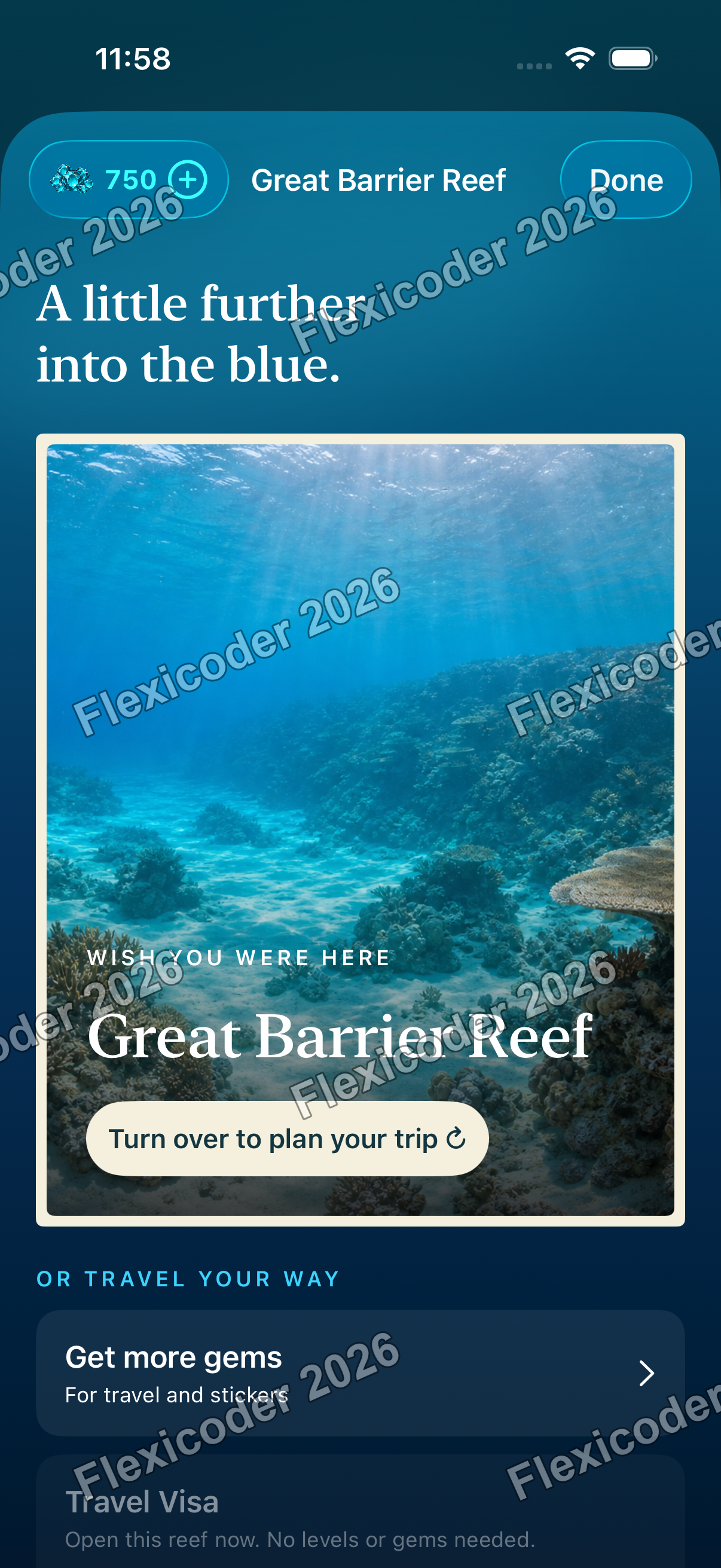 Native photographic reef postcard front