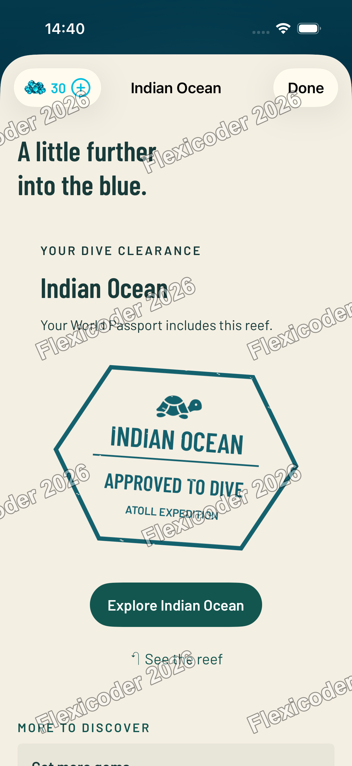 Indian Ocean approval stamp
